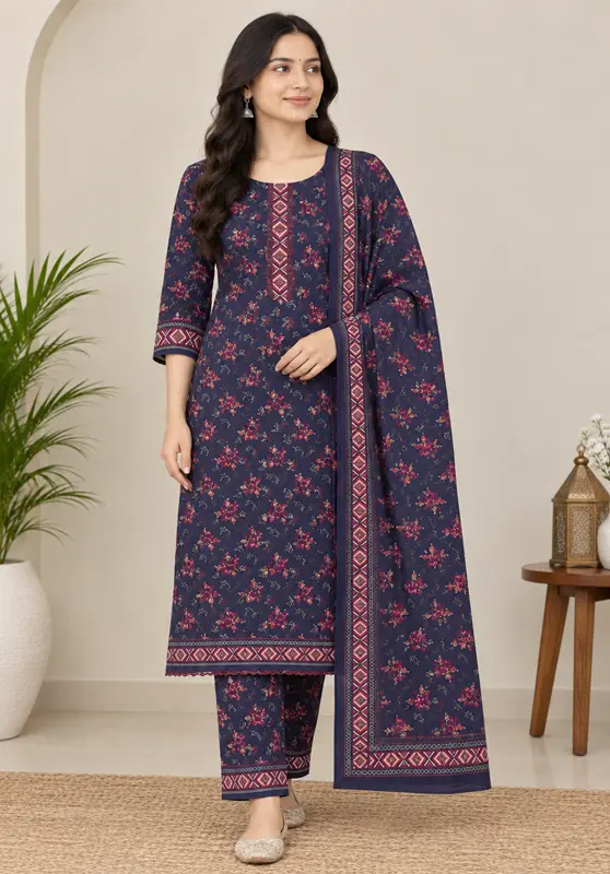 3 PIECE PRINTED LAWN