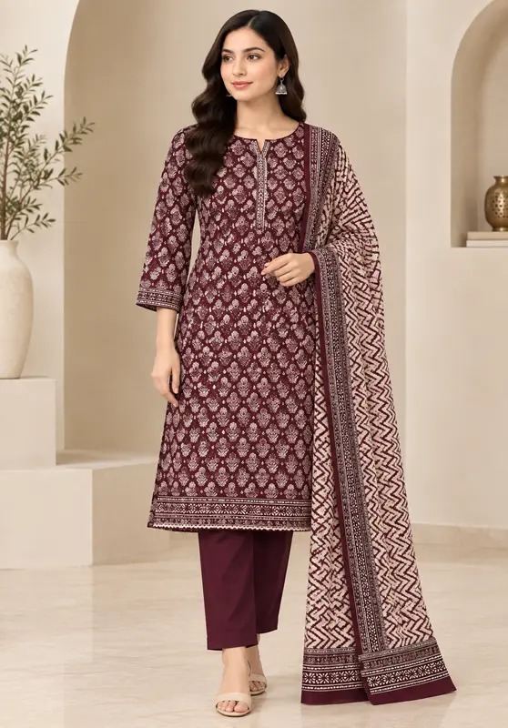 3 PIECE PRINTED LAWN