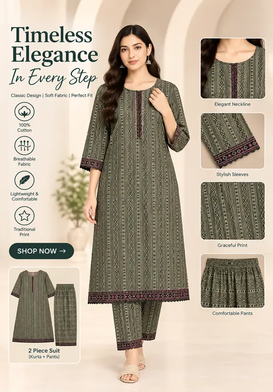 2 PIECE PRINTED LAWN