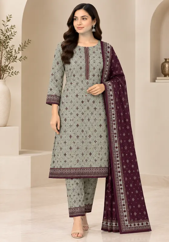 3 PIECE PRINTED LAWN