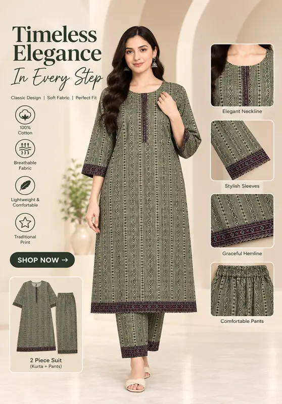 2 PIECE PRINTED LAWN